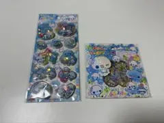 正規品 あわわちゃんスパンコール　シャカシャカシール おはじきシール ２点セット