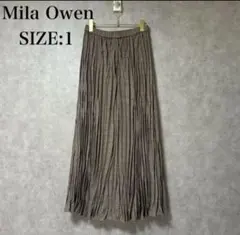 新品 ミラオーウェン Mila Owen チェック柄 プリーツスカート サイズ1
