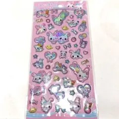 正規品　めちゃキラシール　キャンディツインズ うさぎ　ねこ　ぷくぷくシール
