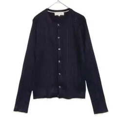 ロペピクニック　ケーブル編みカーディガン　薄手　ネイビー　38 / M