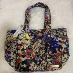 【未使用品】LeSportsac 花柄トートバッグ　キルティング　ブラック　黒