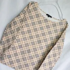 BURBERRY ワンポイント カットソー 長袖 ノバチェック ネック