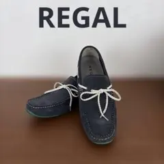 REGAL ドライビングシューズ 25.5cm ネイビー スエードデッキシューズ