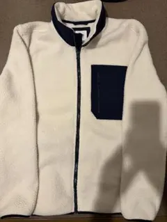 OLD GAP フリースジャケット S ホワイト/ネイビー