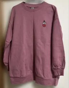 ムーミン刺繍オーバーサイズトレーナー ピンク