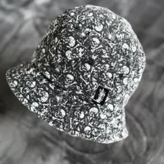 STUSSY ボーンズバケットハット　ブラック　スカル