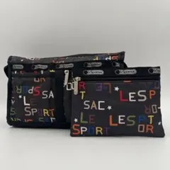 レスポートサック　ポーチ付き　ショルダーバッグ　軽量　多収納　総柄