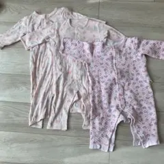 【美品】ユニクロ　ロンパース 80サイズ　カバーオール　３枚セット