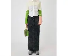 美品　moussy マウジー　ロングタイトスカート　デニム　ダークグレー　2 Mのサムネイル