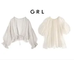 【GRL】 シアーカーディガンとギャザーブラウスの2着セットのサムネイル