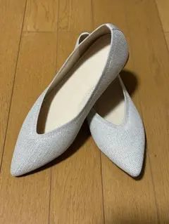シルバー　メッシュ パンプス 22.5cm