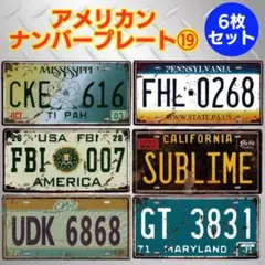 ⑲ナンバープレート ディスプレイ 飲食店 USA風 ガレージ 置物 バー 6枚組