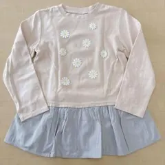 petit main 花柄刺繍 長袖カットソー 130cm