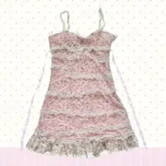 LIZ LISAフラワープリント キャミワンピース フリル ティアード　ピンク