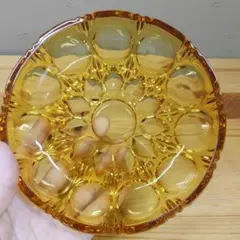 アンバーガラス デザートプレート 2枚セット　レト