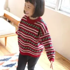 coca クリスマス ノルディック柄ハイゲージニット 110