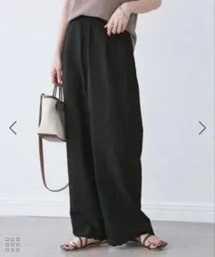 ロペピクニック 総レース刺繍 ワイドパンツ ブラック