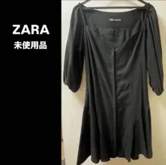 【美品】ZARA ザラ ミニワンピース ミニドレス 黒 ブラック