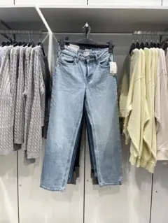 H&M 新品 ストレートデニム ライトブルー EUR 36