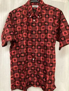 A BATHING APE ベイビーマイロ　半袖シャツ　Ｍサイズ　赤