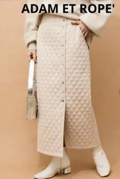 美品 ADAM ET ROPE'　アダムエロペ　キルティングIラインスカート