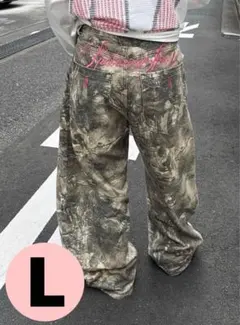 【匿名配送】リアルツリーバギーデニム　迷彩パンツ　刺繍デニム　ユニセックスY2K