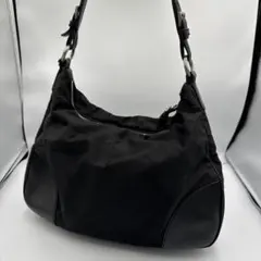極美品 プラダ テスートナイロン ブラック ショルダーバッグ メンズ
