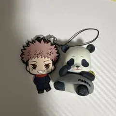 呪術廻戦 虎杖悠仁 パンダ ラバーキーホルダー フィギュア