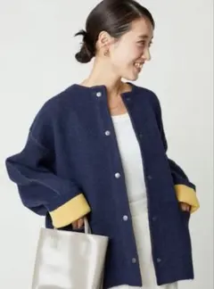 【美品】限定展開　裏配色 スナップ ニット カーディガン