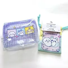 ちいかわ　ダイソー　２点セット　プチ巾着　ポーチ　ハチワレ　うさぎ　モモンガ