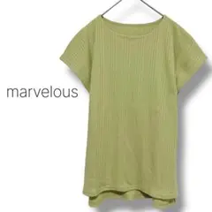 美品【マーベラスバイピエロ】カットソー　半袖　リブ　綿混　クルーネック　Lのサムネイル