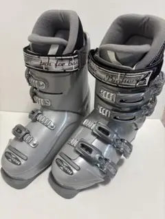 中古美品！BIGHORN 日本製　女性用スキー ブーツ シルバー　24cm相当