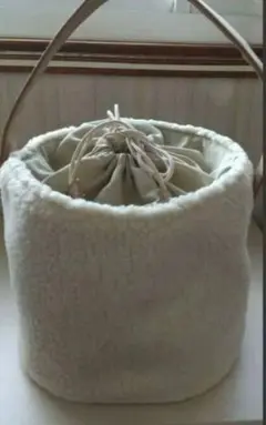 Cheer ボアバッグ バケツ型 丸型 もこもこ アイボリー