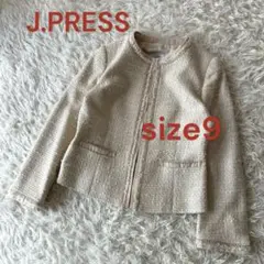 ♦︎美品　ジェイプレス　ツイード　ノーカラージャケット　M