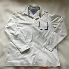 TOMMY HILFIGER ホワイト長袖ポロシャツ　XL