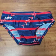 JSS 男の子用水着 ネイビー/レッド ストライプ