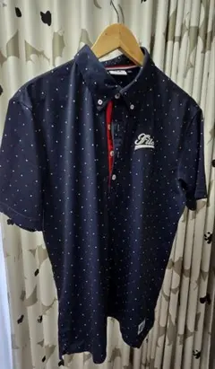 値下げ↓FILA GOLF ネイビー ドット柄 ポロシャツ L