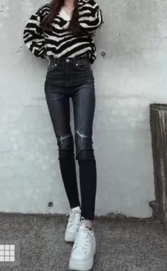 ダメージスキニー デニム