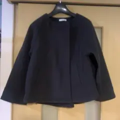 ノーカラージャケット 黒