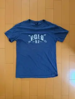 ポロ ラルフローレン Tシャツ ブルー S POLO 67 アローロゴ 90s