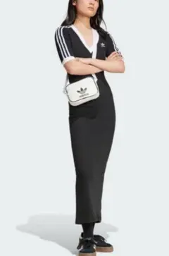 新品　adidas アディカラー スリーストライプス ニットロングワンピース　M