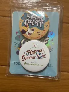 ディズニー　ミセスグリーンアップル　ステッカー缶バッジセット