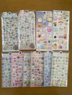 お得10枚セット　オバケーヌ4枚いり　硬めシールぷっくりシールマシュマロシール