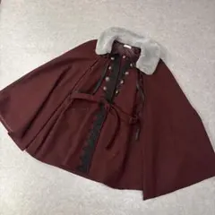 アクシーズファム　クラシックケープコート ワイン 　ポンチョ　ワイン