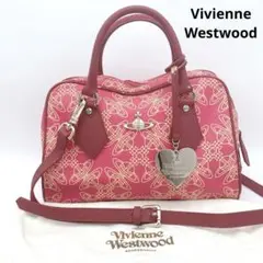 希少 ヴィヴィアンウエストウッド 2way ショルダーバッグ オーブ総柄 ピンク