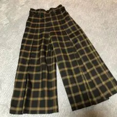 ハルズアミ　チェックワイドパンツ