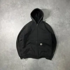 カーハート ジップアップ パーカー フード ブラックRainDefender S