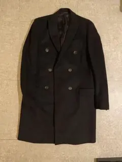 美品 尾州生地 スーツセレクト ロングダブルブレストチェスターコート