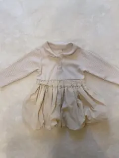 プティマイン　petit main ベージュ 長袖ワンピース 80cm