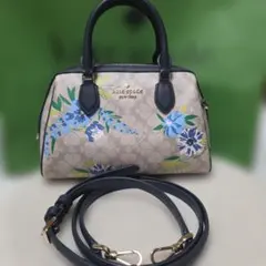 【最安値】kate spade フラワープリント ハンドバッグ